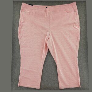 New!‎ Mario Serrani Italy Pull Over Capri Plus 3X Striped Tomato/ Ivory Color